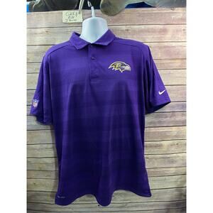 Baltimore Ravens Shirt Purple Large Nike Men's Polo NFL Football